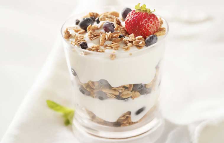 Homemade granola parfait